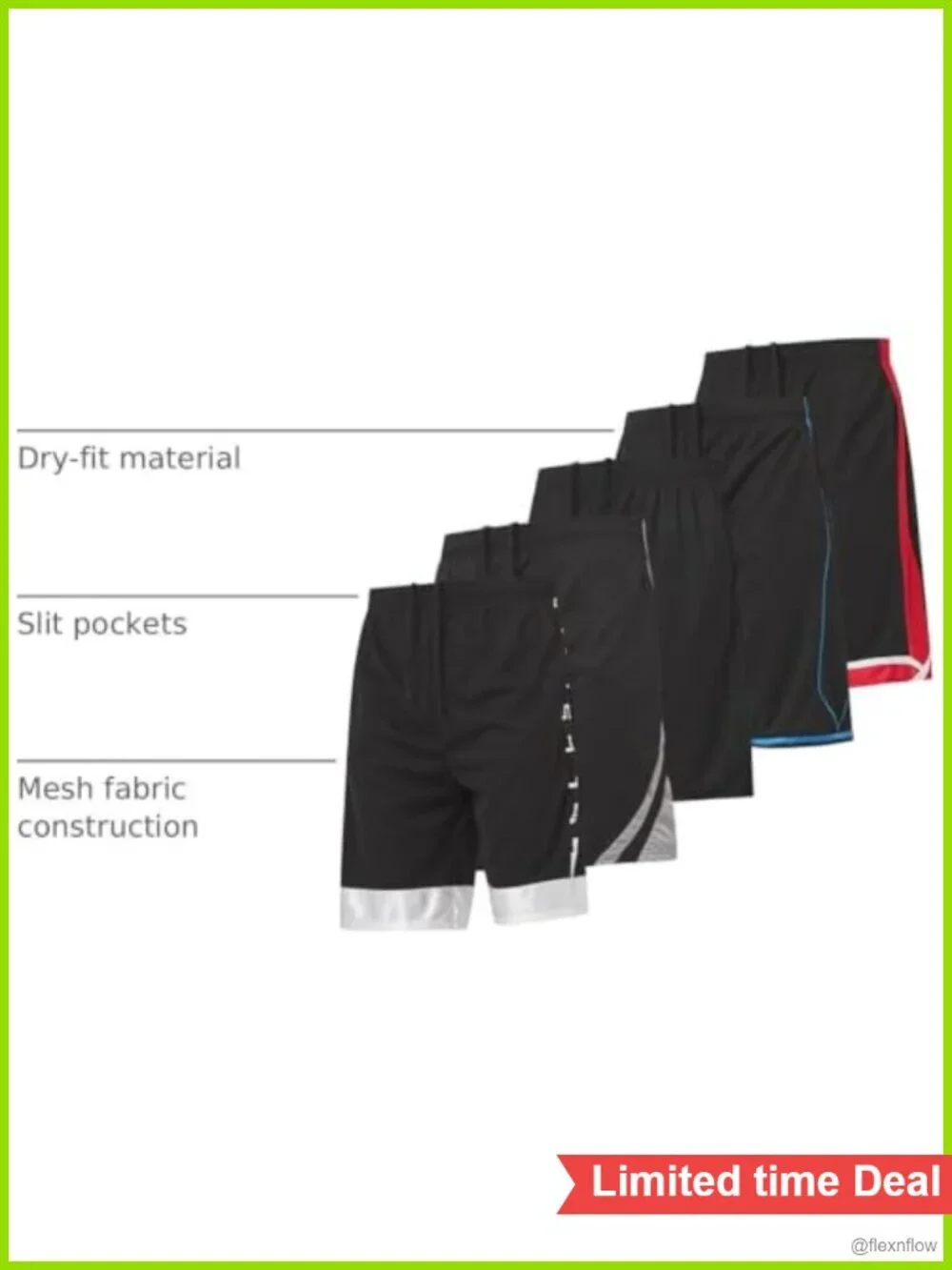 Men's Athletic Shorts 5 Pack Performance Gym Basketball